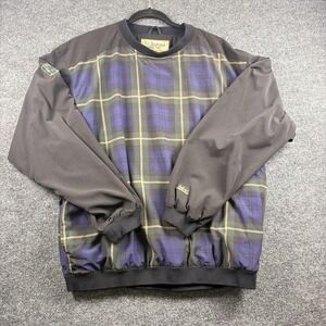 Tourney Gore Tex Jacket Mens XL Blue Plaid Pullover Golf‎ Waterproof Windproof